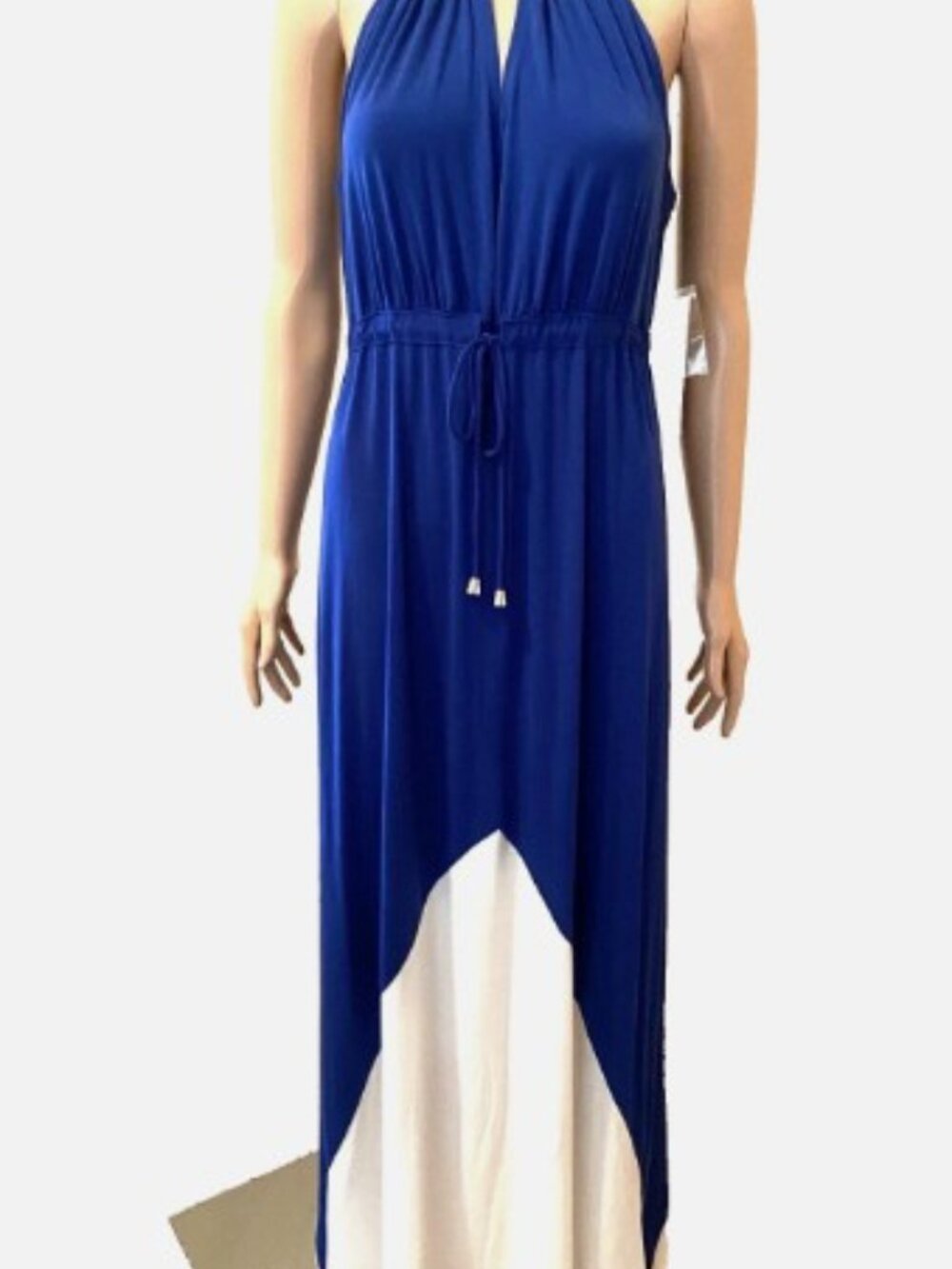 NWT LONDON TIMES Blue & White Maxi Dress Size 12